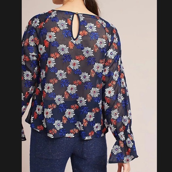 Anthropologie x Ella Moss Daisy Embroidered Top - Picture 2 of 8